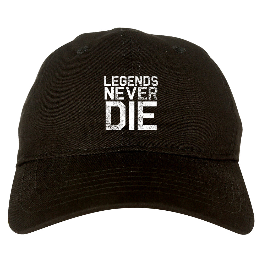 Legends Never Die Vintage Mens Dad Hat Black