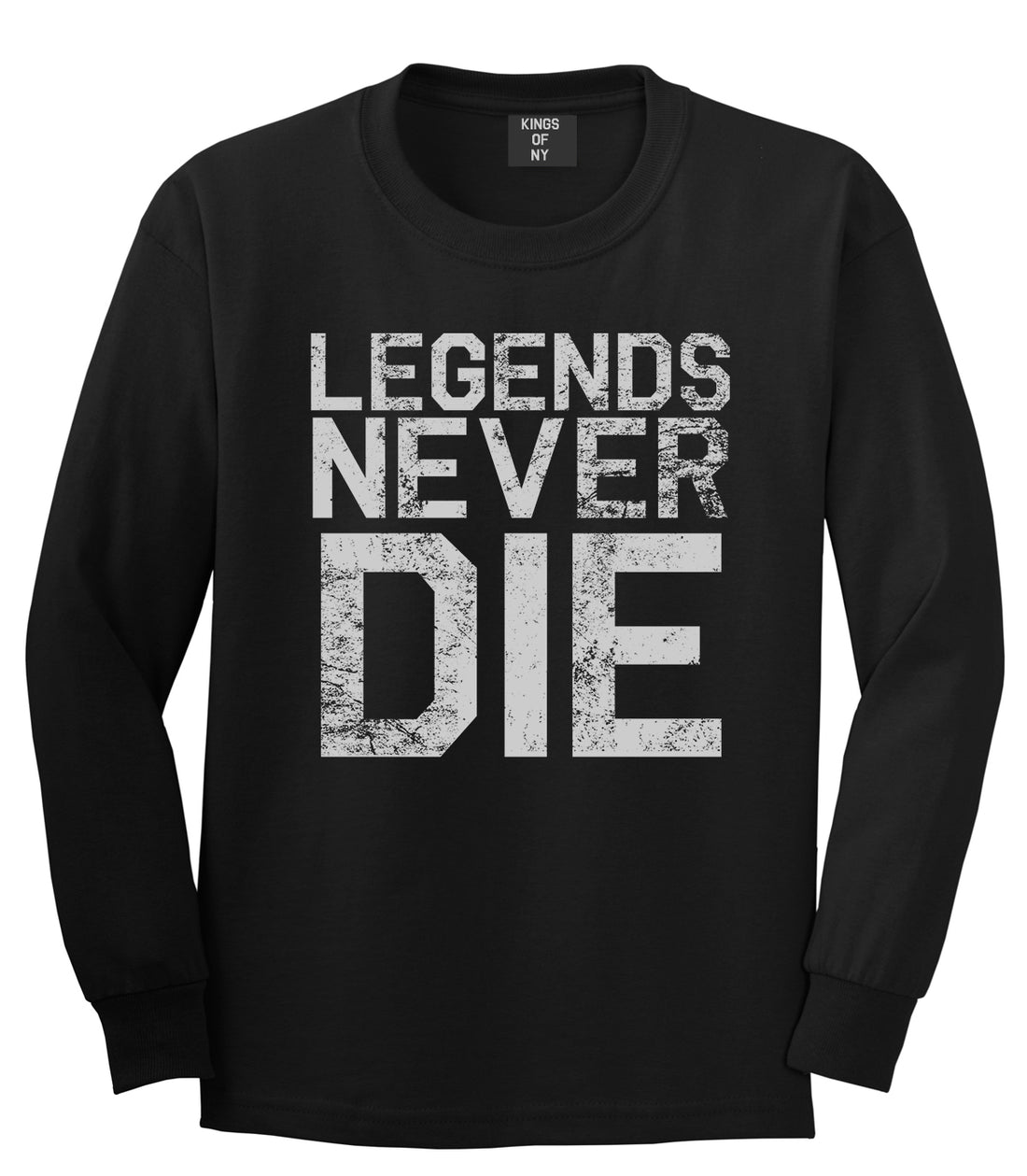Legends Never Die Vintage Mens Long Sleeve T-Shirt Black