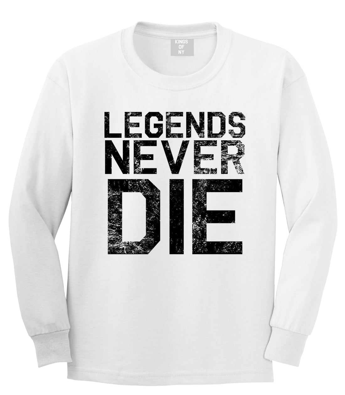 Legends Never Die Vintage Mens Long Sleeve T-Shirt White