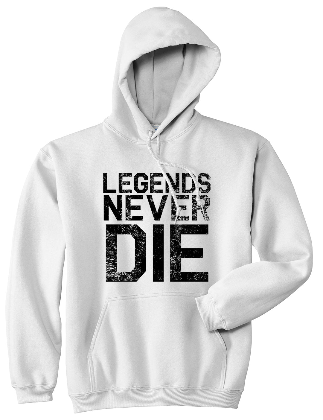 Legends Never Die Vintage Mens Pullover Hoodie White