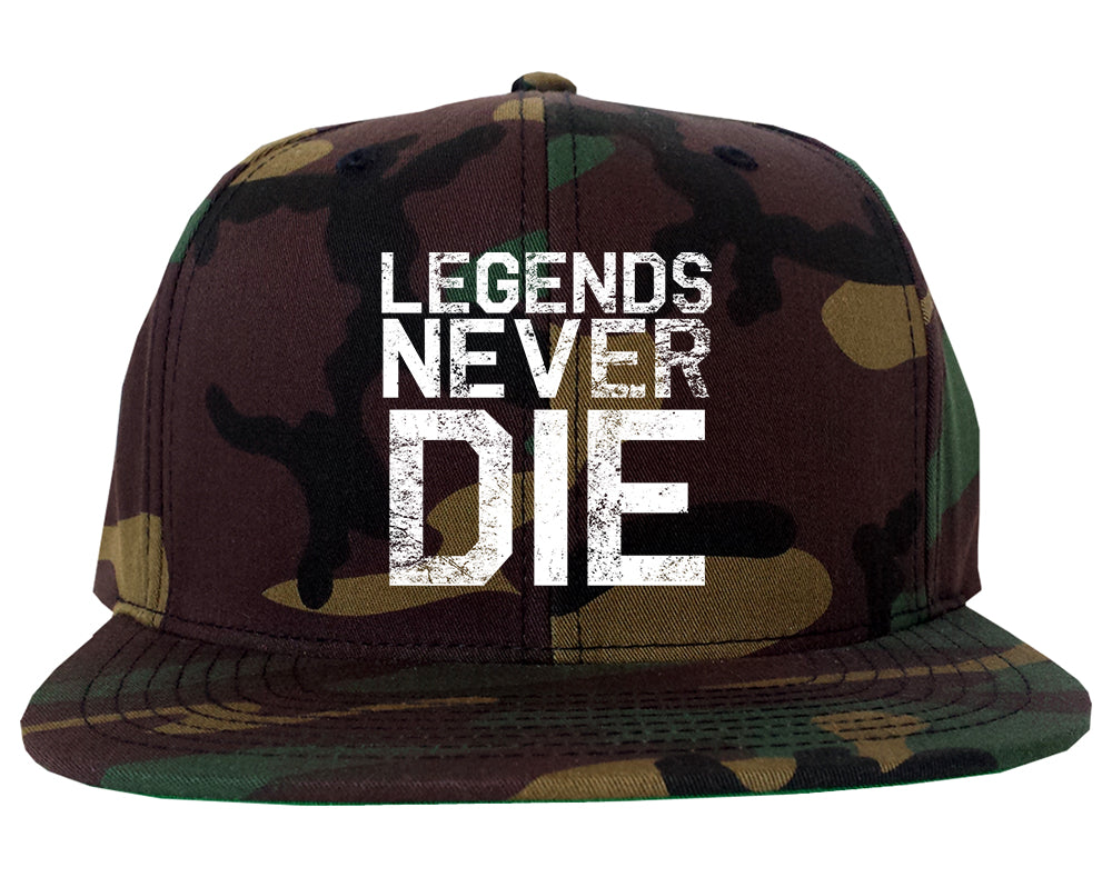 Legends Never Die Vintage Mens Snapback Hat Army Camo