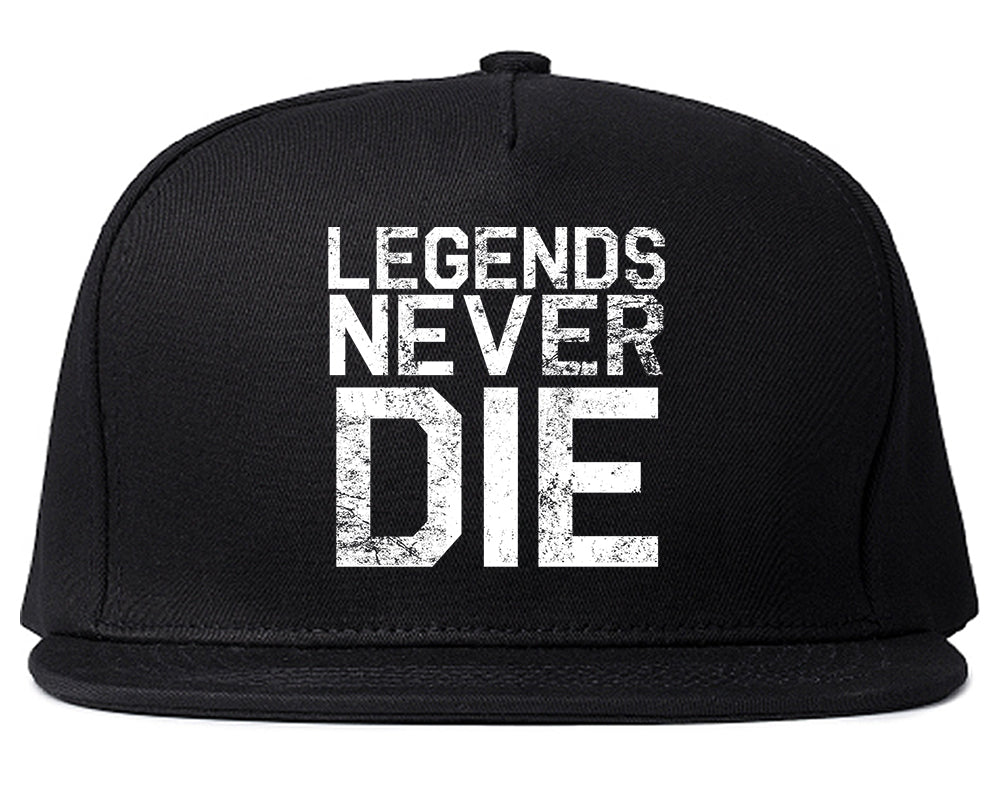 Legends Never Die Vintage Mens Snapback Hat Black