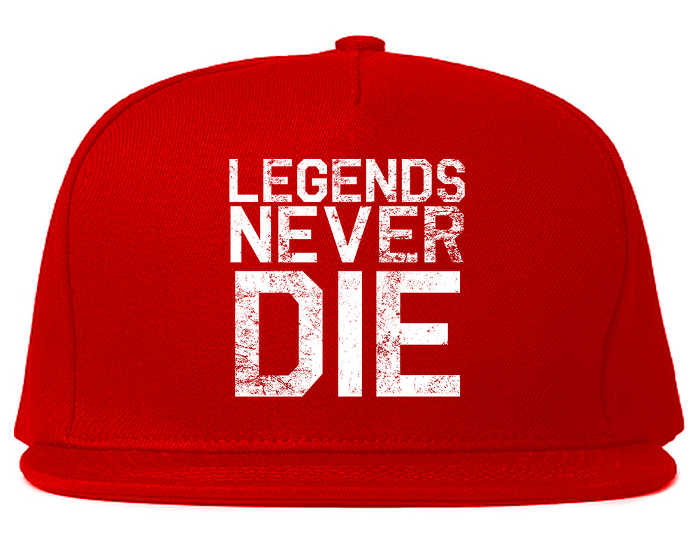 Legends Never Die Vintage Mens Snapback Hat Red