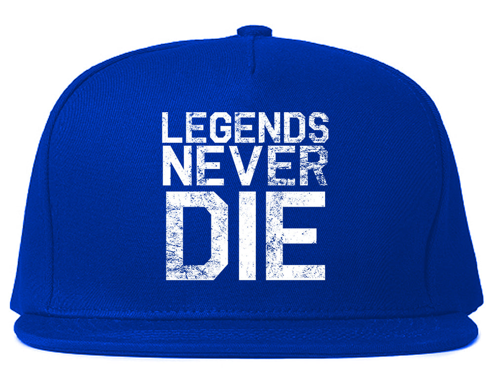 Legends Never Die Vintage Mens Snapback Hat Royal Blue