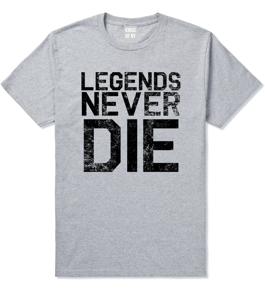 Legends Never Die Vintage Mens T-Shirt Grey