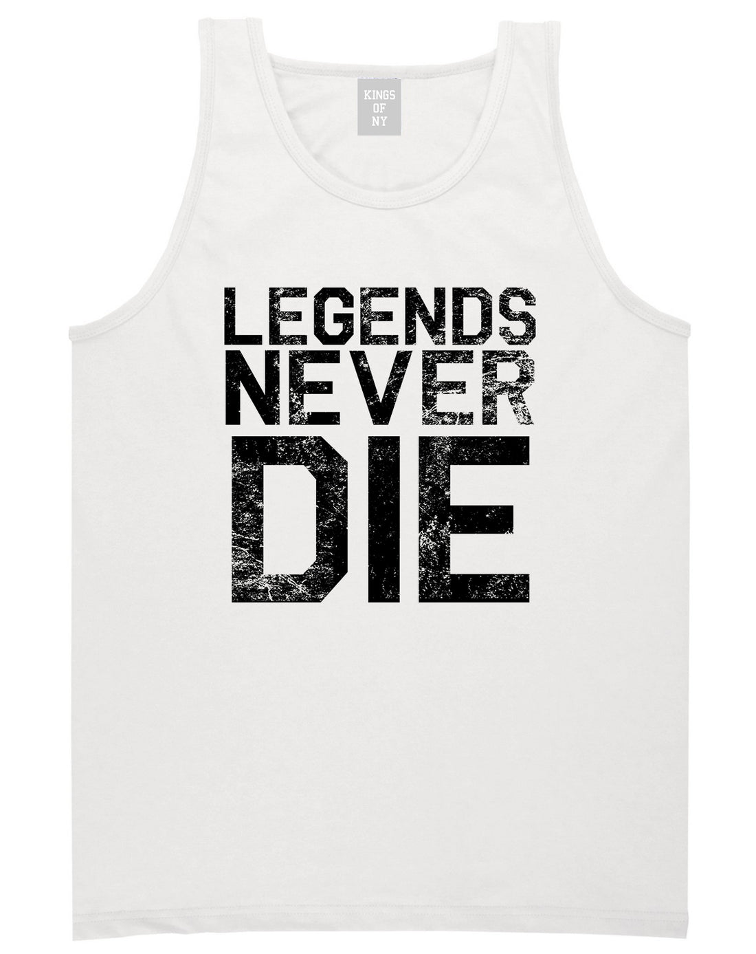 Legends Never Die Vintage Mens Tank Top T-Shirt White