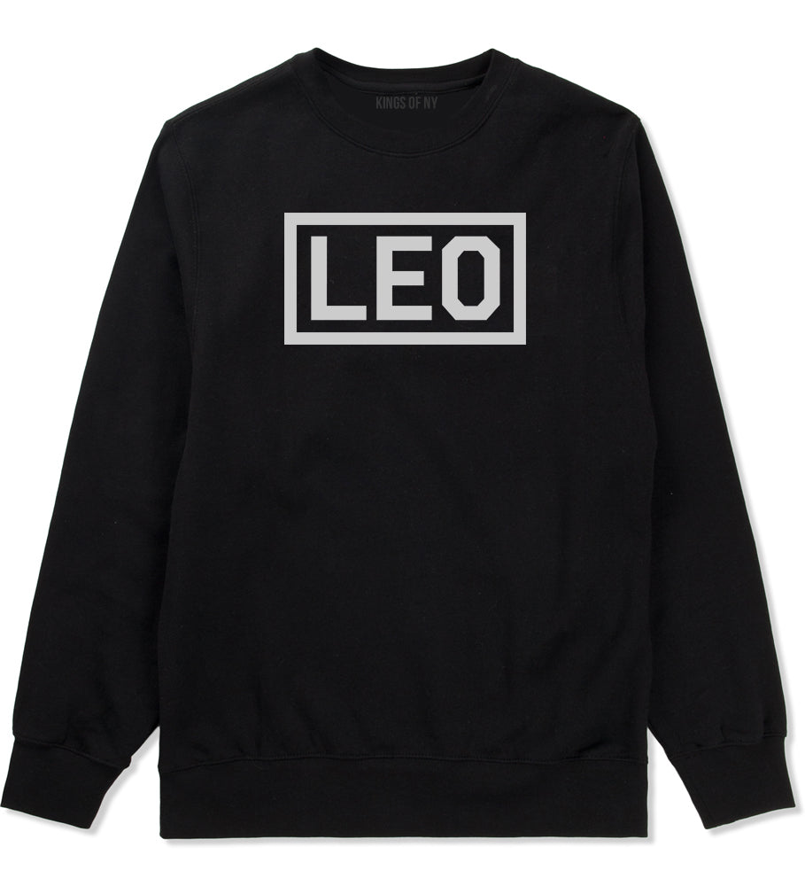 Leo Horoscope Sign Mens Black Crewneck Sweatshirt by KINGS OF NY