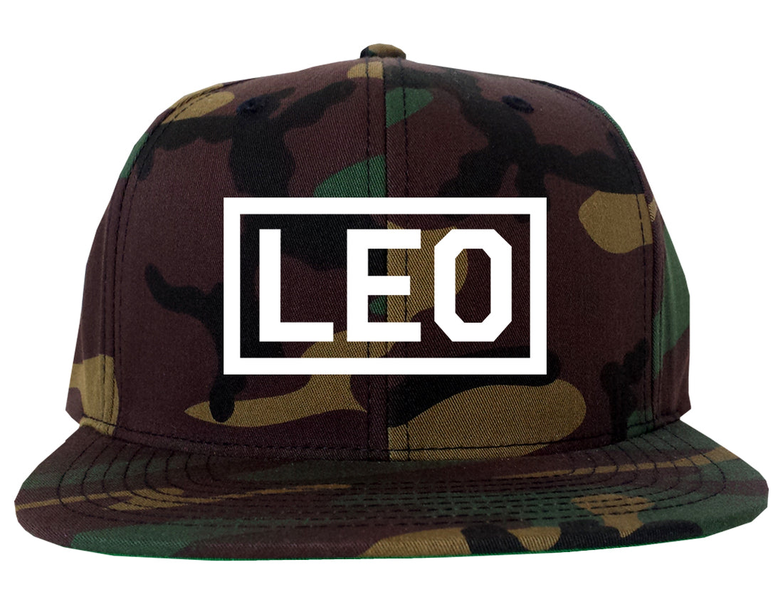 Leo_Horoscope_Sign Camo Snapback Hat