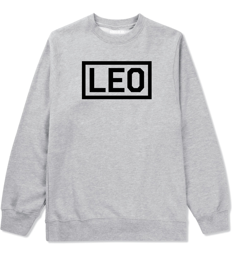 Leo Horoscope Sign Mens Grey Crewneck Sweatshirt by KINGS OF NY