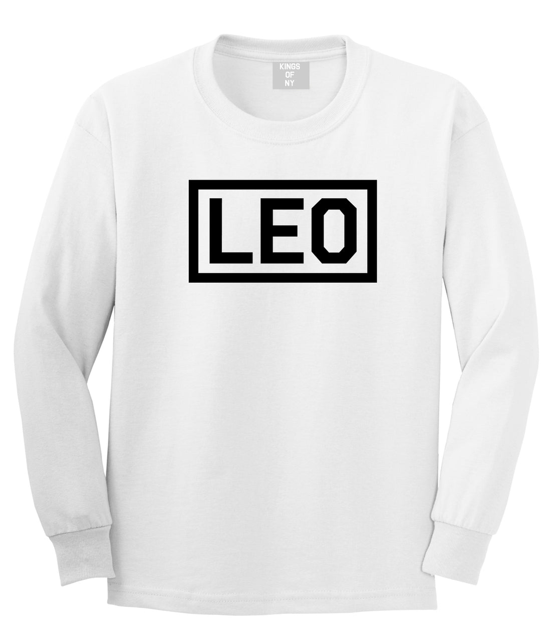 Leo Horoscope Sign Mens White Long Sleeve T-Shirt by KINGS OF NY
