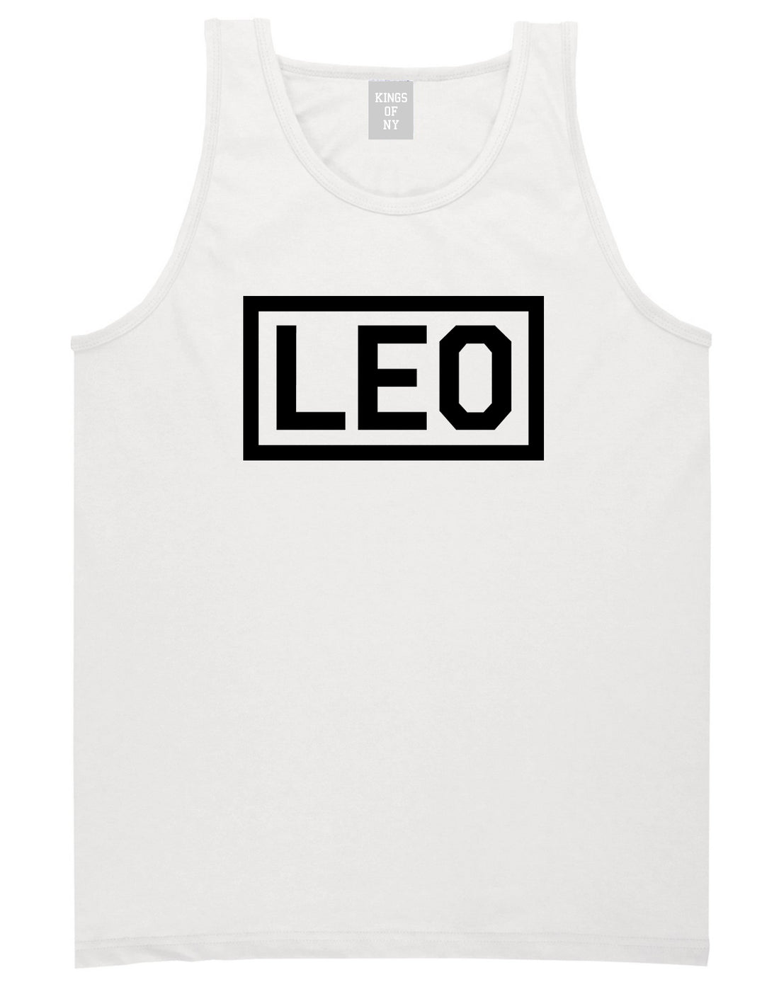 Leo Horoscope Sign Mens White Tank Top Shirt by KINGS OF NY