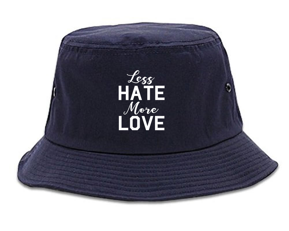 Less Hate More Love Mens Bucket Hat Navy Blue