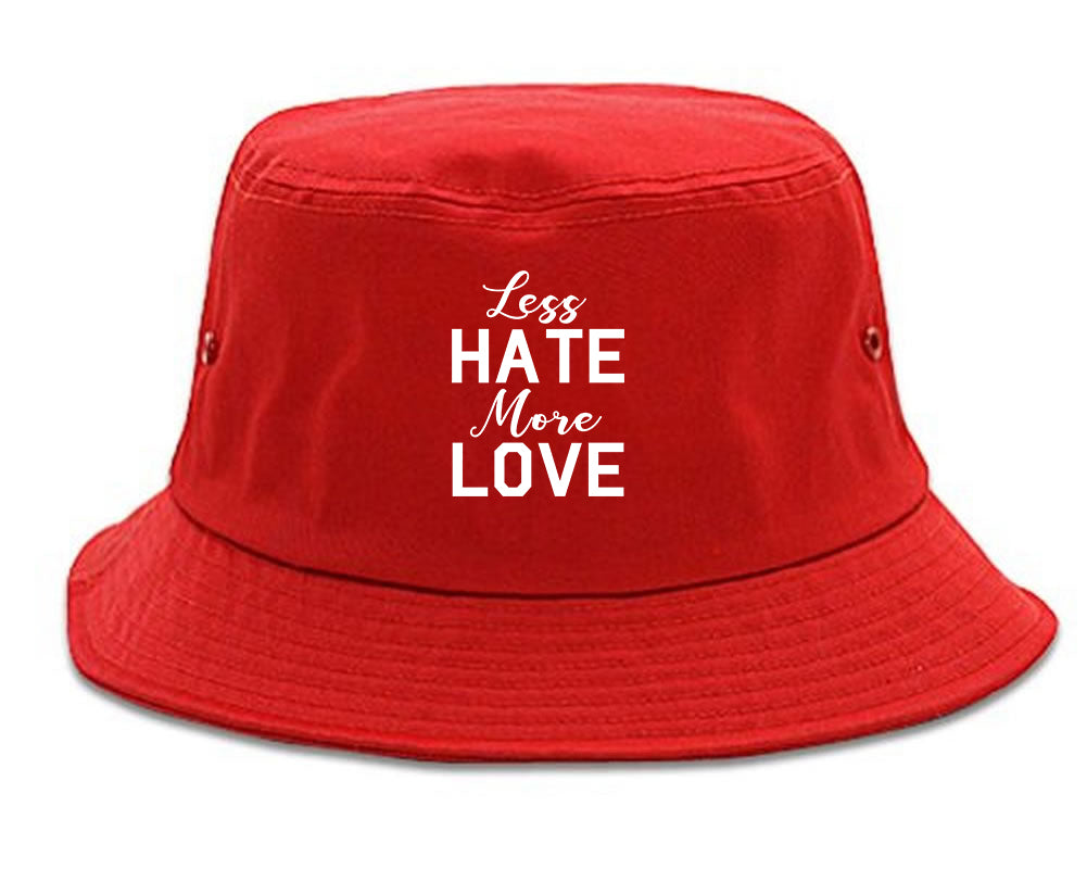 Less Hate More Love Mens Bucket Hat Red