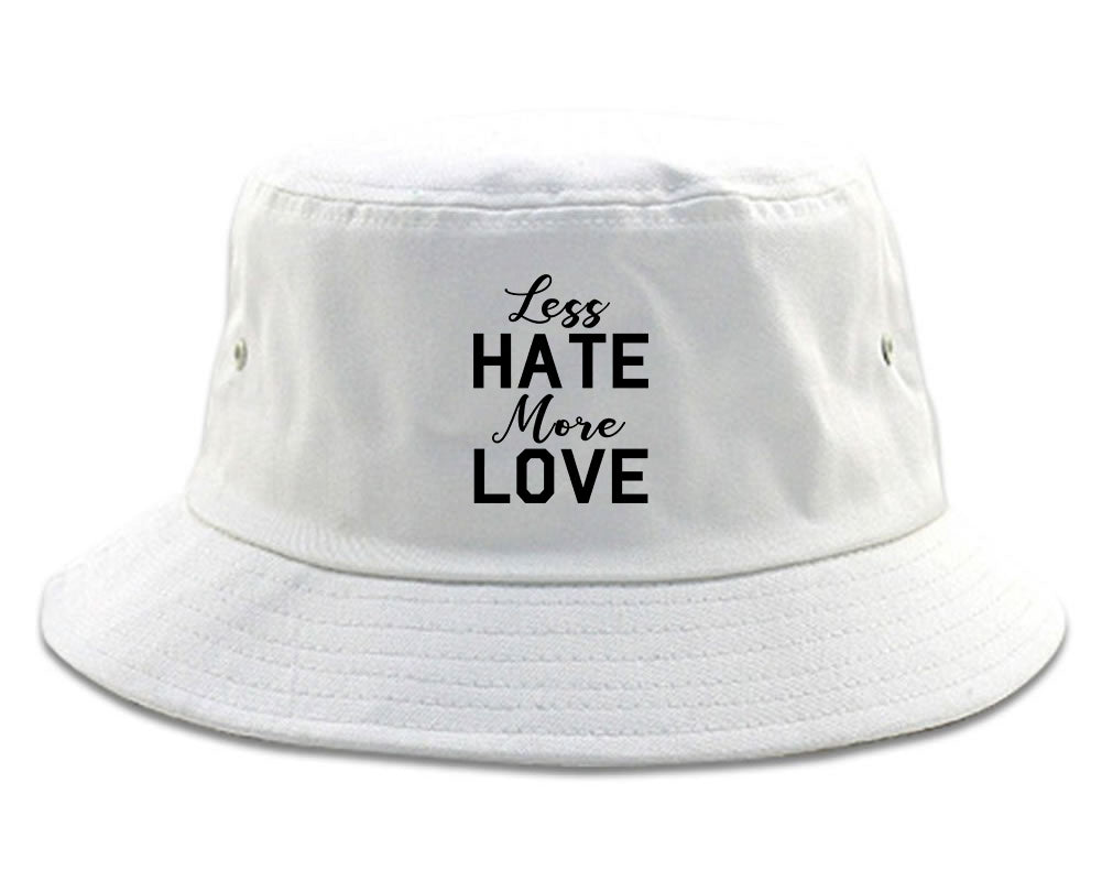 Less Hate More Love Mens Bucket Hat White