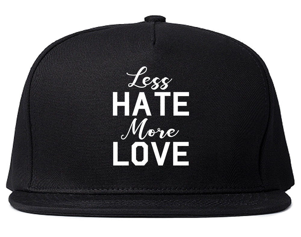 Less Hate More Love Mens Snapback Hat Black