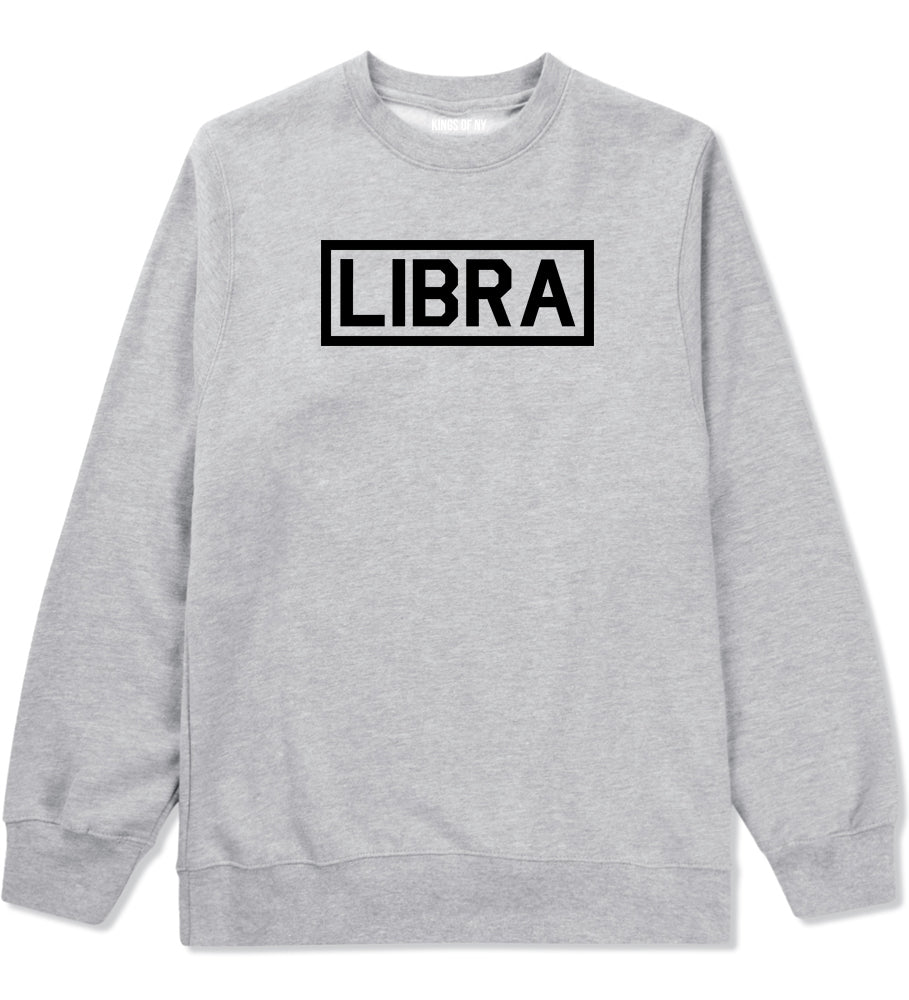 Libra Horoscope Sign Mens Grey Crewneck Sweatshirt by KINGS OF NY