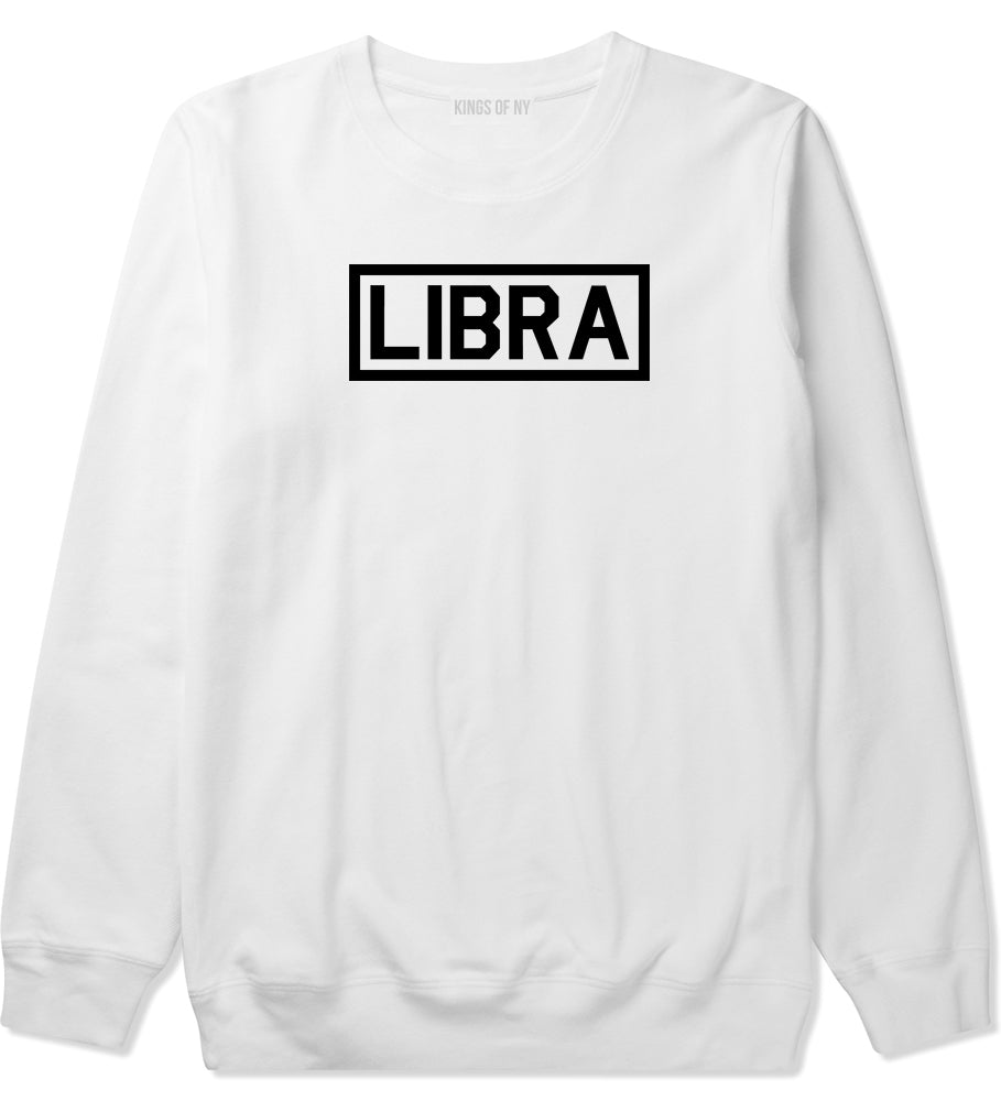 Libra Horoscope Sign Mens White Crewneck Sweatshirt by KINGS OF NY