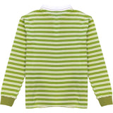 Light Olive Green Double Stripe Mens Long Sleeve Rugby Shirt Back
