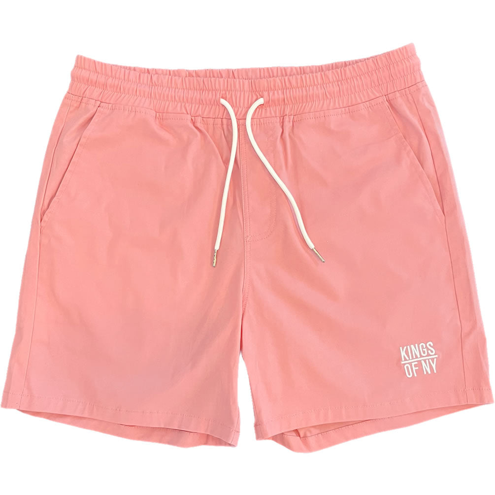 Light Pink Classic 5 Inch Mens Drawstring Khaki Shorts