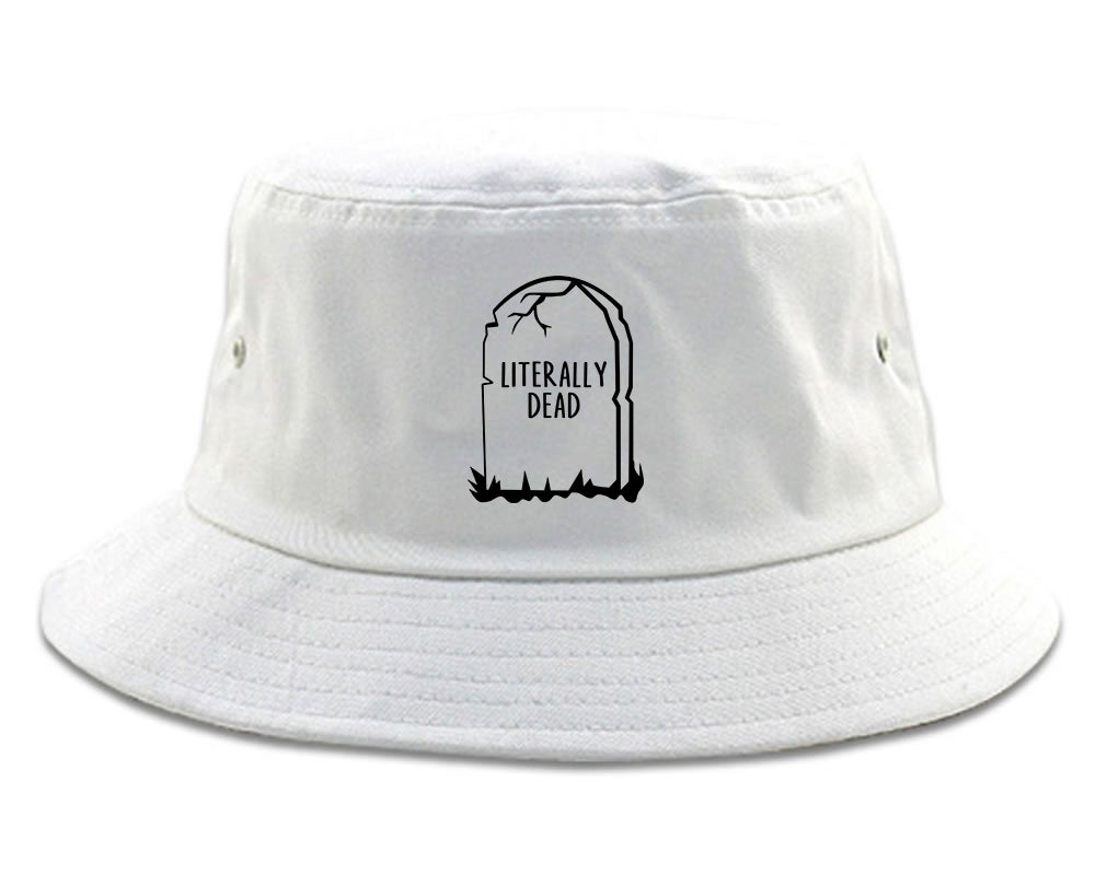 Literally Dead Halloween Mens Snapback Hat White