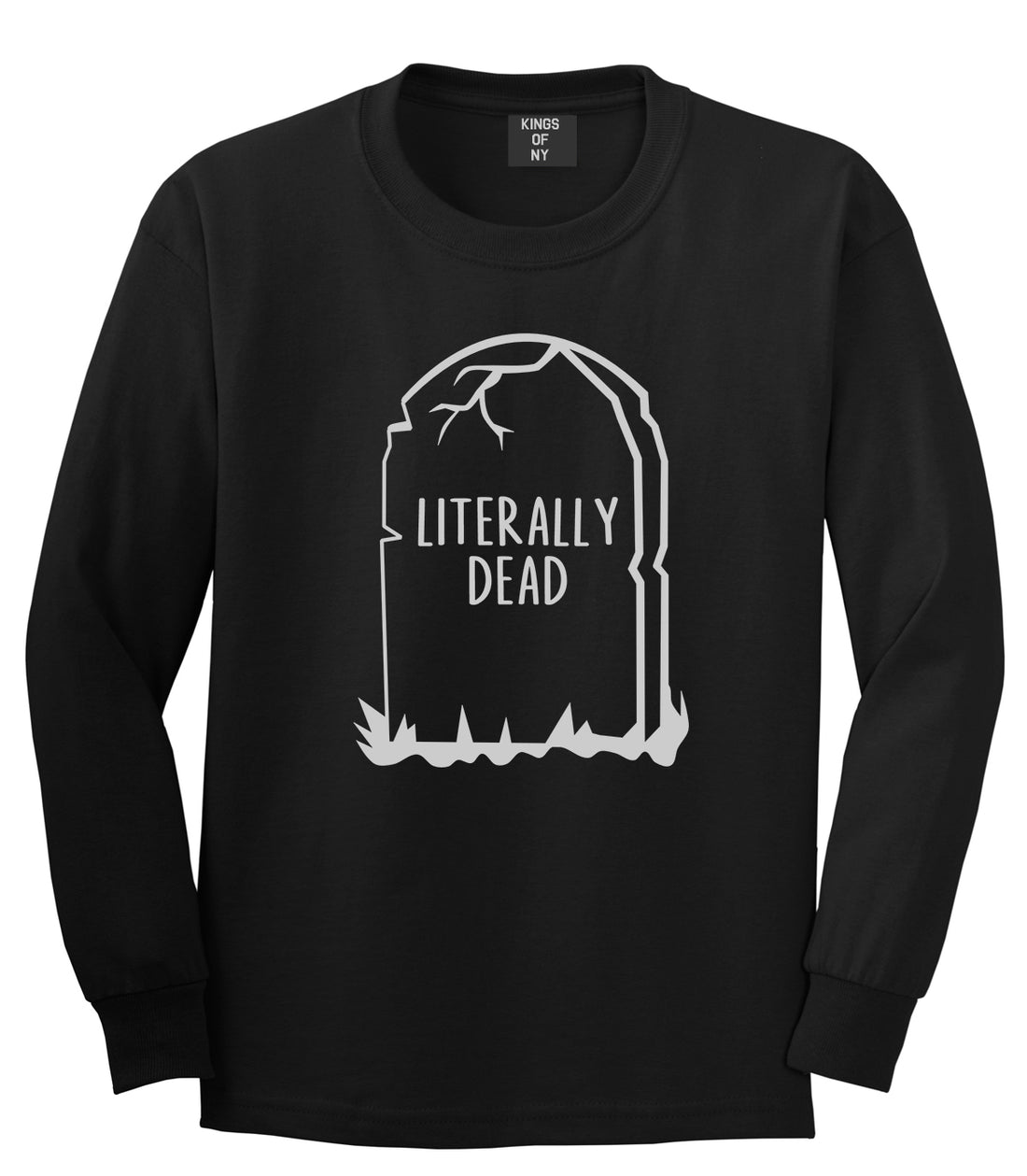 Literally Dead Halloween Mens Long Sleeve T-Shirt Black