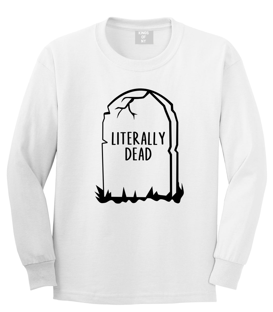 Literally Dead Halloween Mens Long Sleeve T-Shirt White
