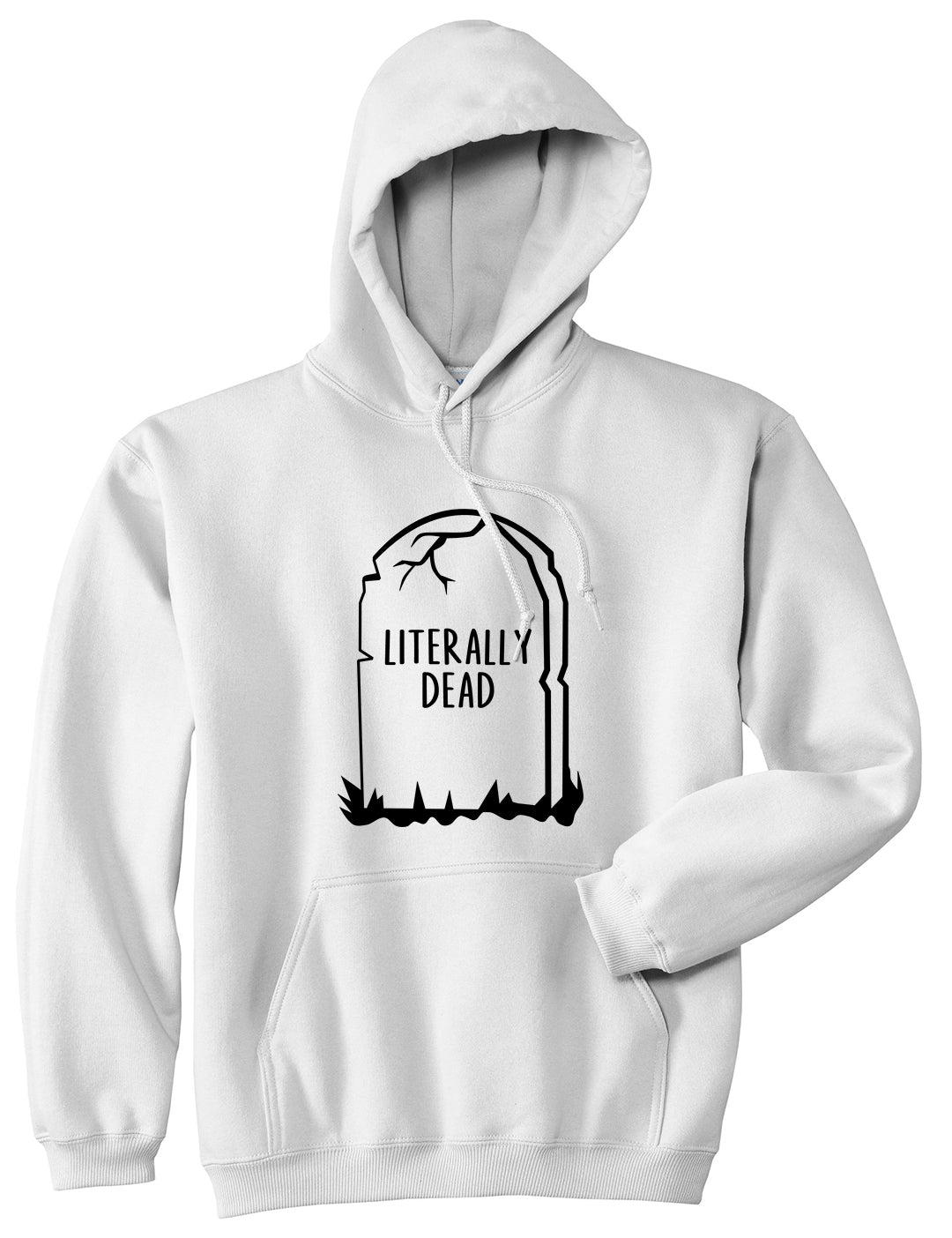 Literally Dead Halloween Mens Pullover Hoodie White