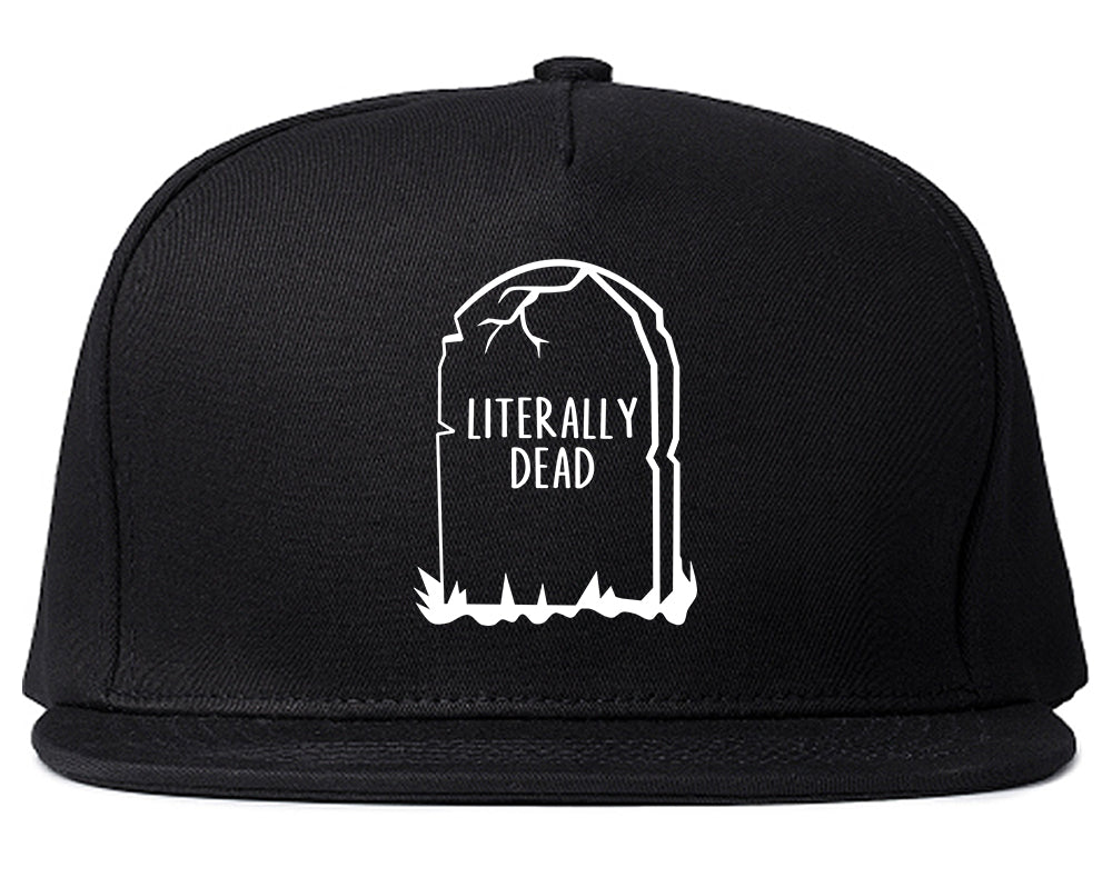 Literally Dead Halloween Mens Snapback Hat Black