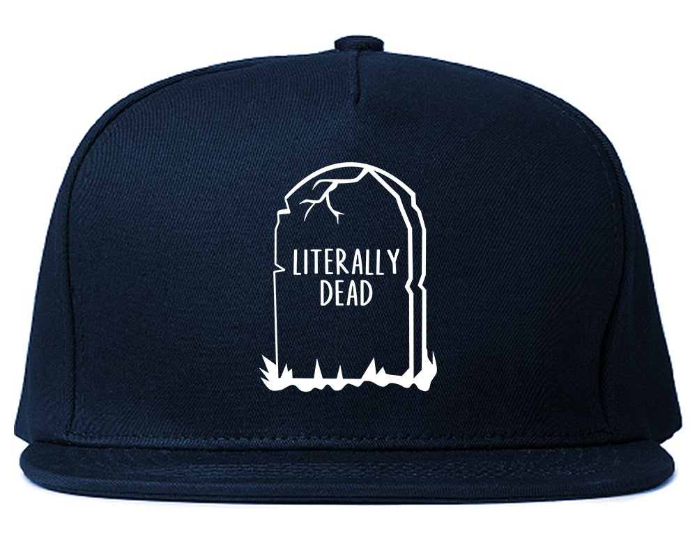 Literally Dead Halloween Mens Snapback Hat Navy Blue