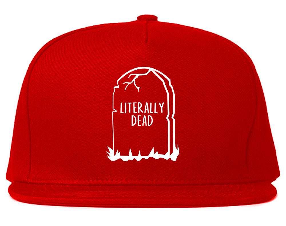 Literally Dead Halloween Mens Snapback Hat Red