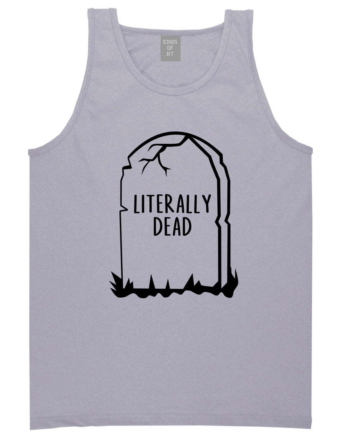 Literally Dead Halloween Mens Tank Top Shirt Grey