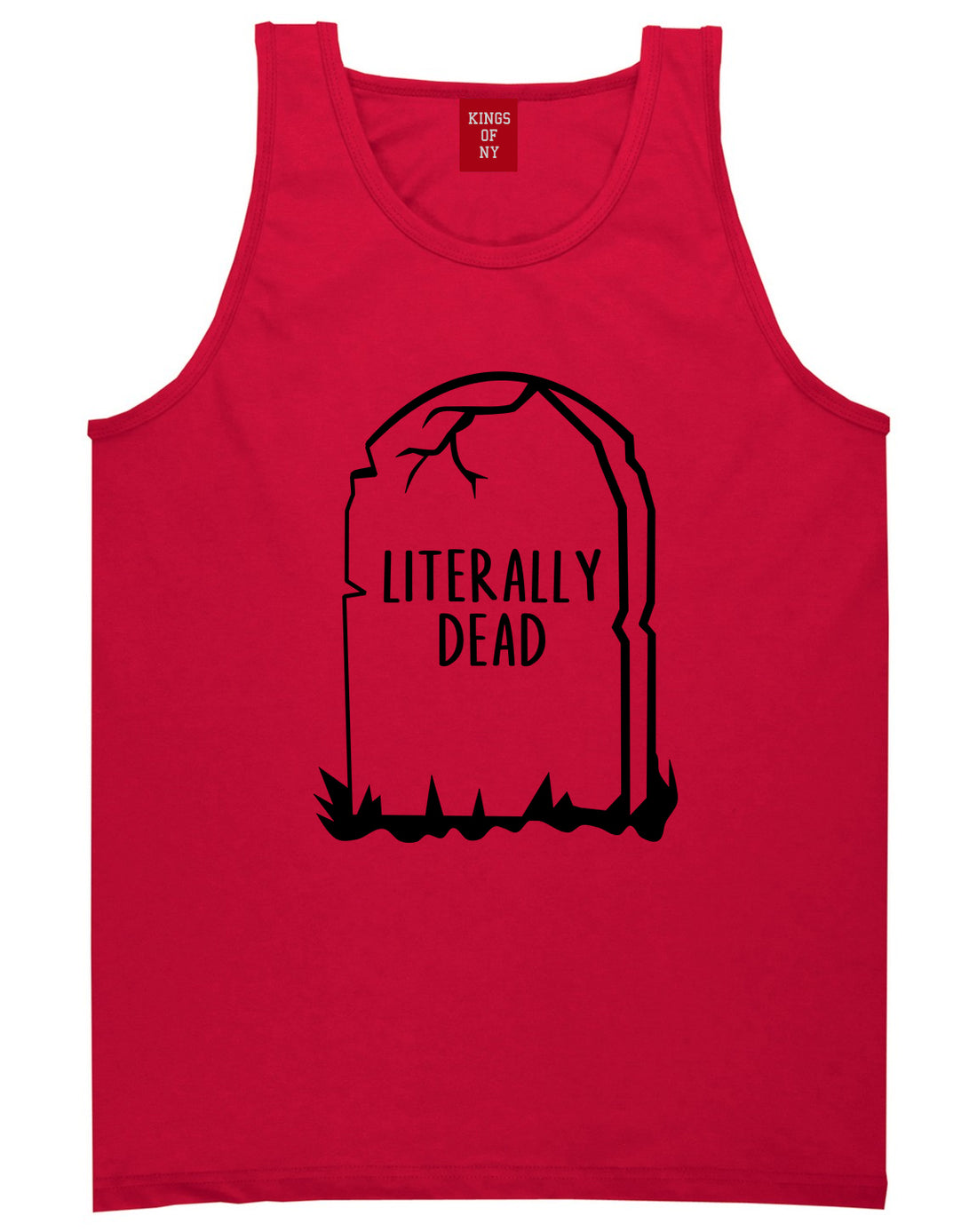 Literally Dead Halloween Mens Tank Top Shirt Red