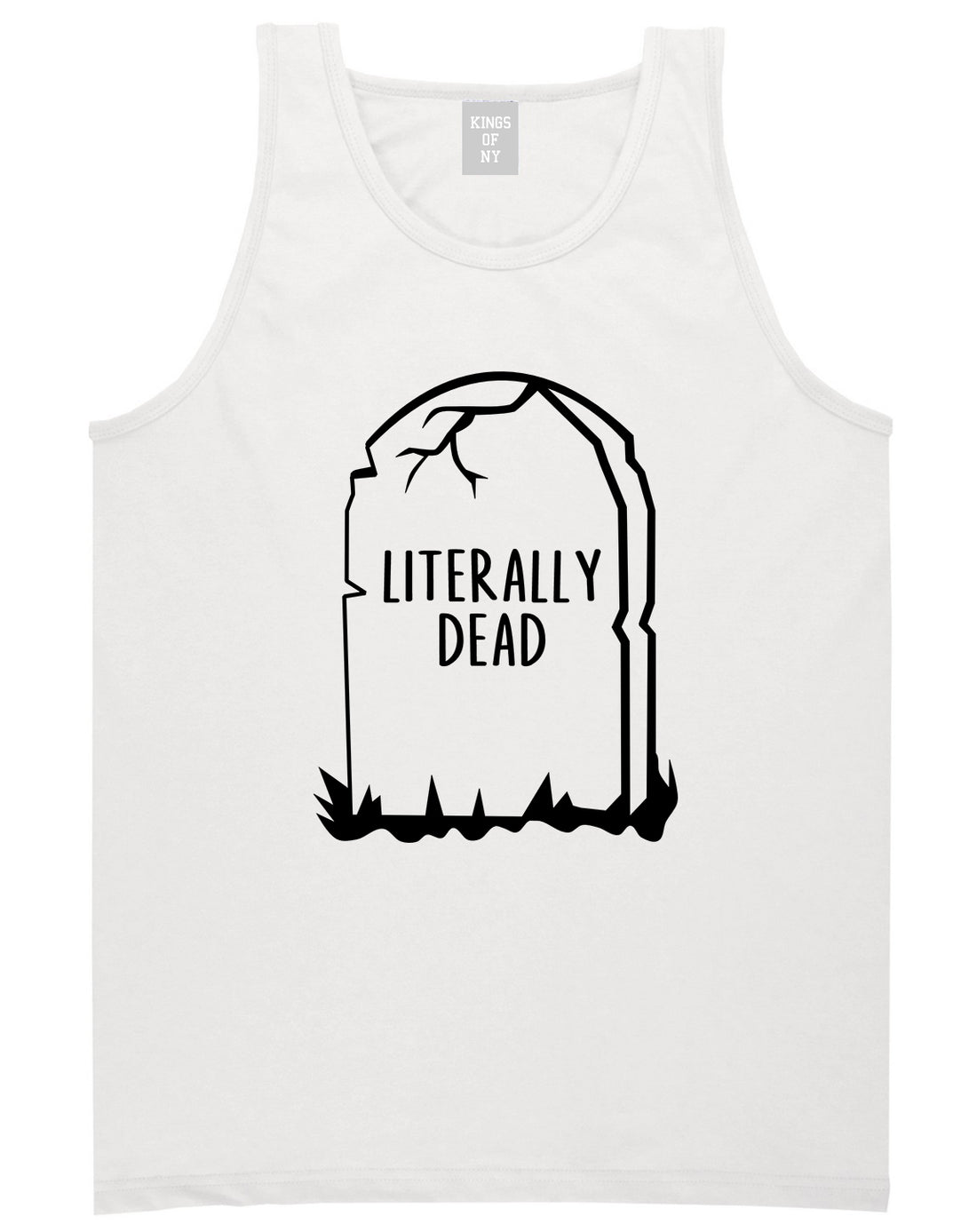 Literally Dead Halloween Mens Tank Top Shirt White