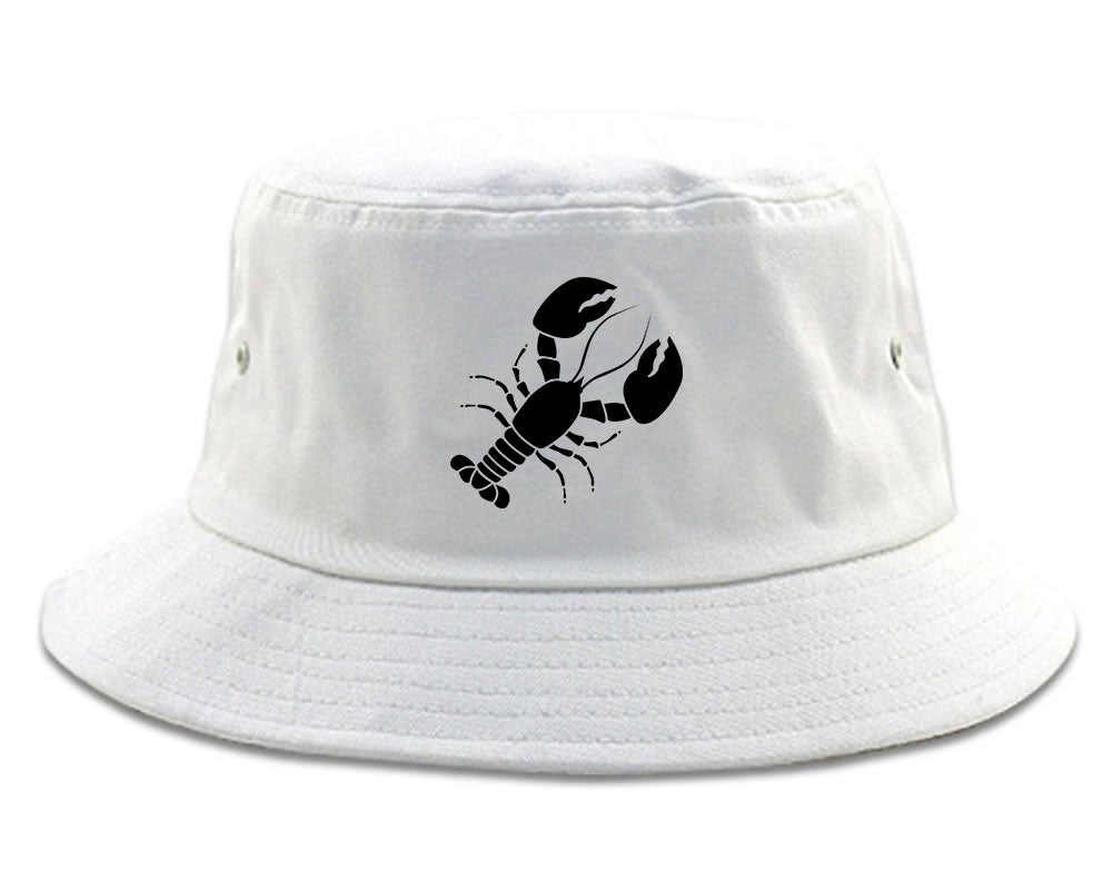 Lobster Mens Bucket Hat White