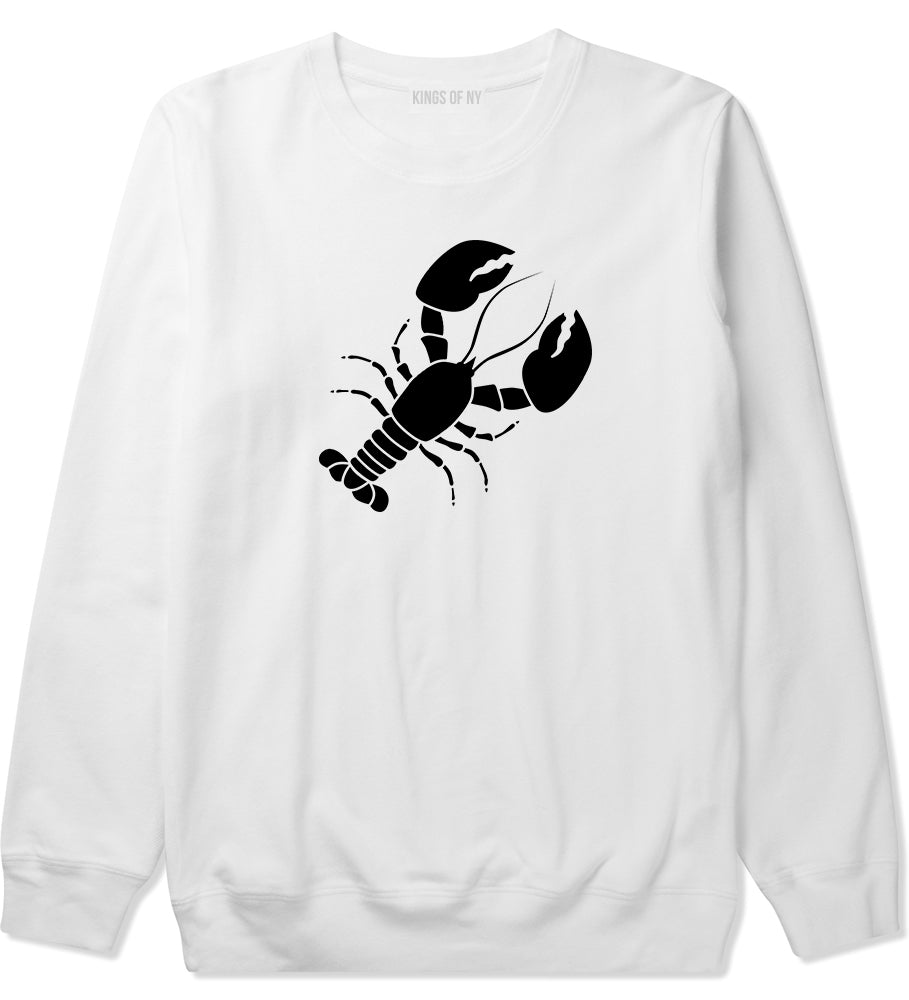 Lobster Mens Crewneck Sweatshirt White by Kings Of NY