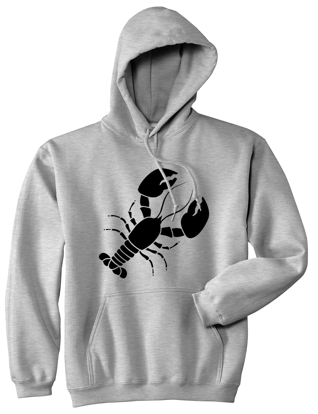 Lobster Mens Pullover Hoodie Grey by Kings Of NY