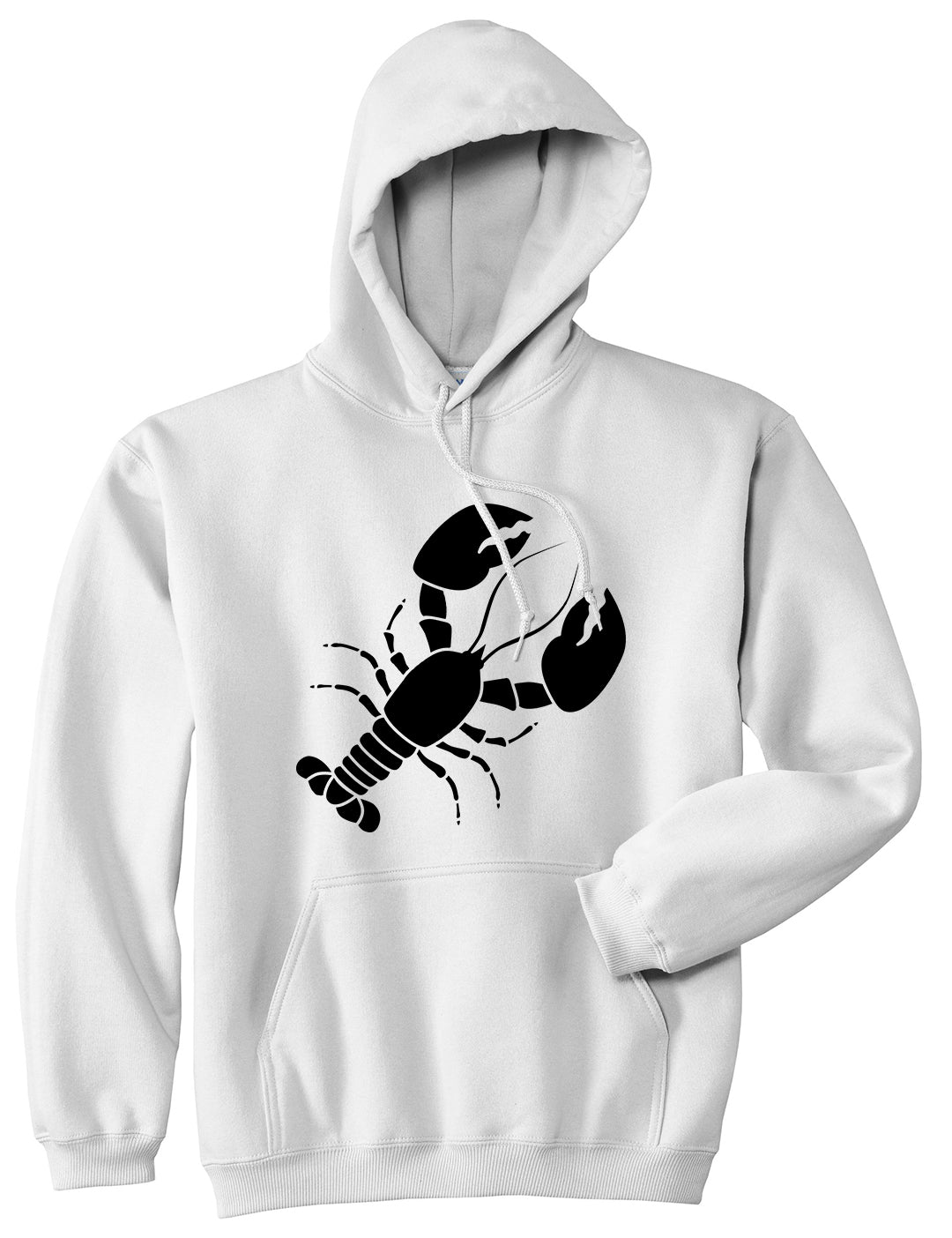 Lobster Mens Pullover Hoodie White by Kings Of NY