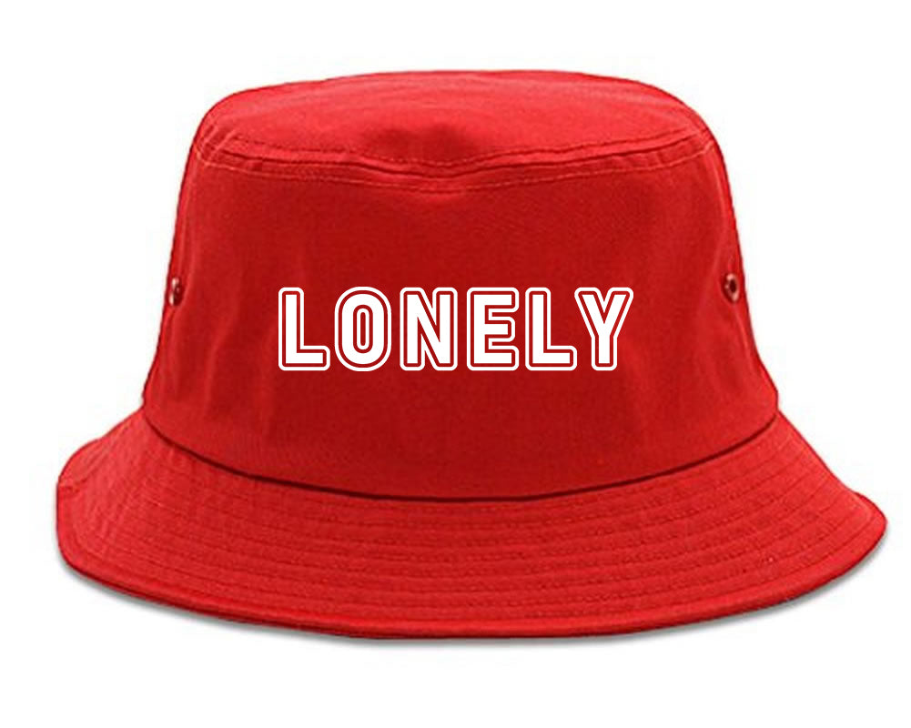 Lonely Mens Bucket Hat Red