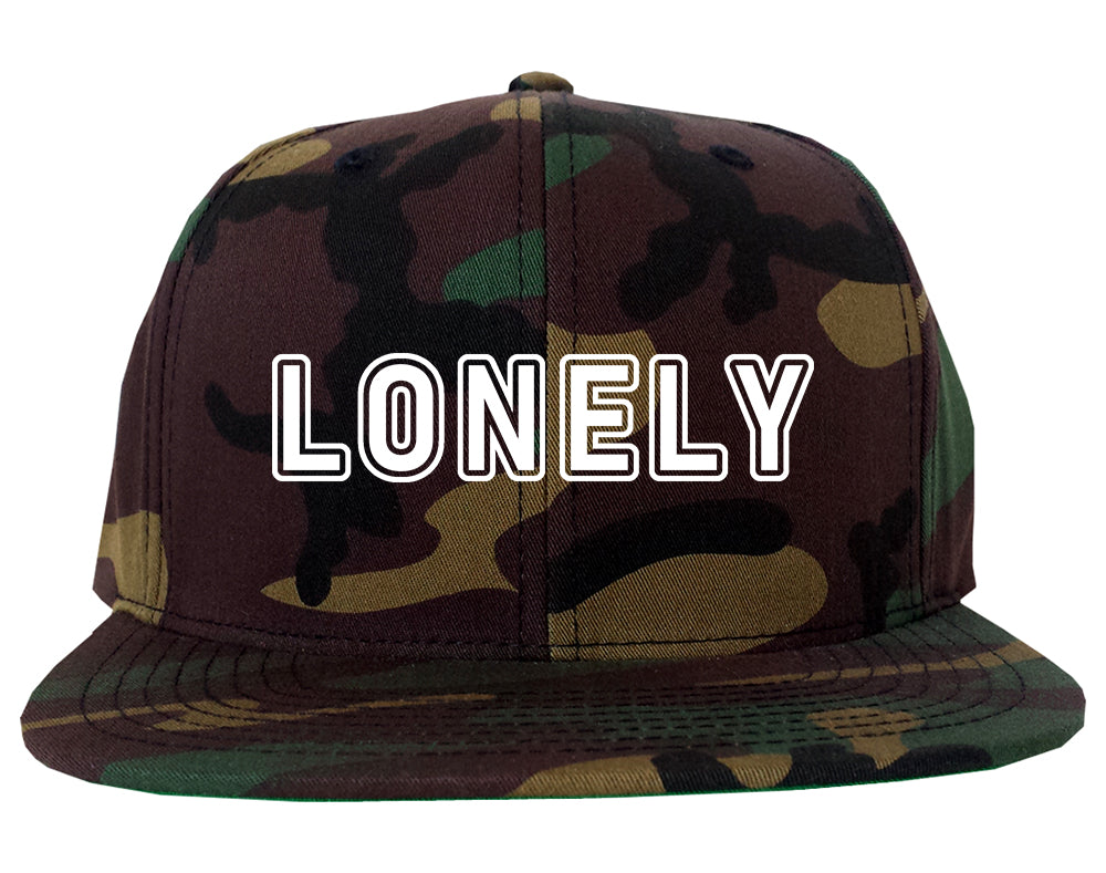 Lonely Mens Snapback Hat Army Camo