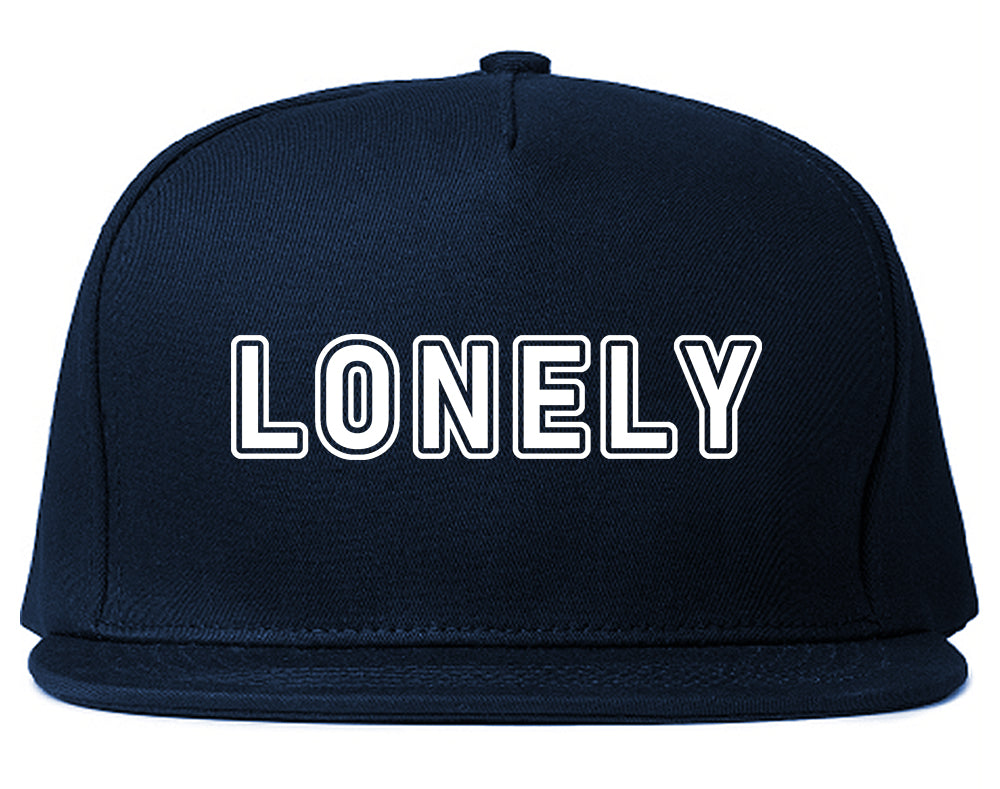 Lonely Mens Snapback Hat Navy Blue