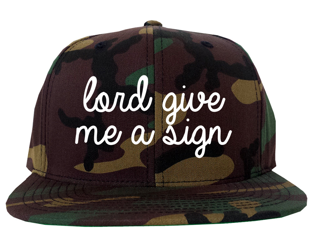 Lord Give Me A Sign Camo Snapback Hat