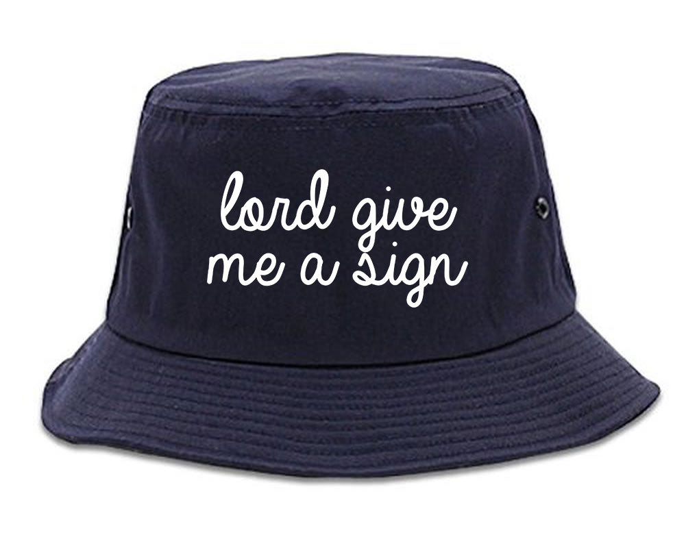 Lord Give Me A Sign Navy Blue Bucket Hat