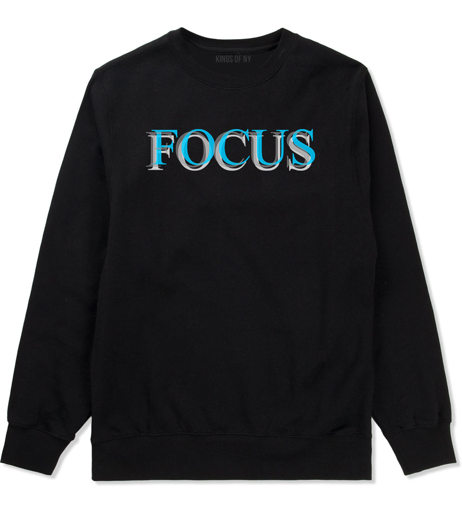 Losing Focus Mens Crewneck Sweatshirt Black