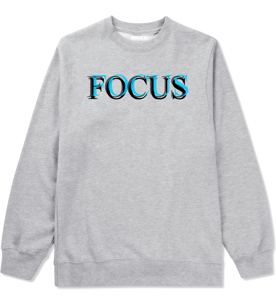 Losing Focus Mens Crewneck Sweatshirt Grey