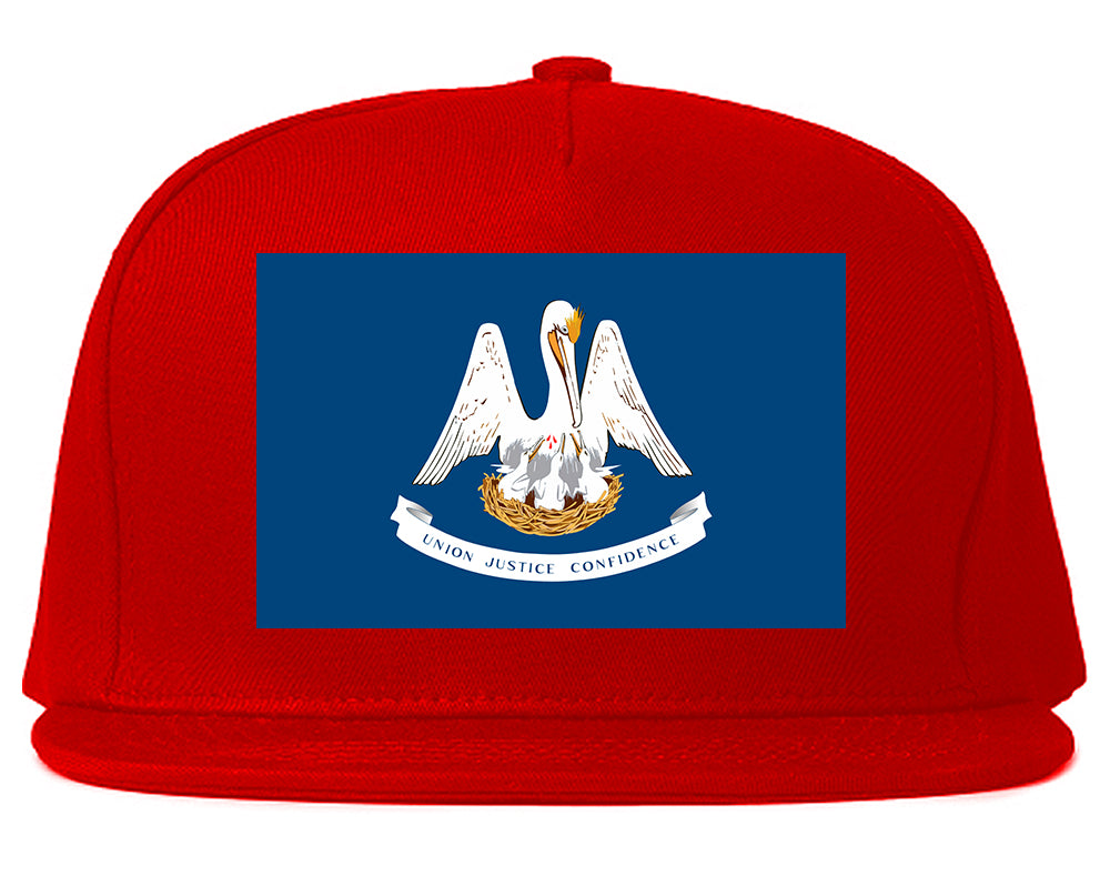 Louisiana State Flag LA Chest Mens Snapback Hat Red