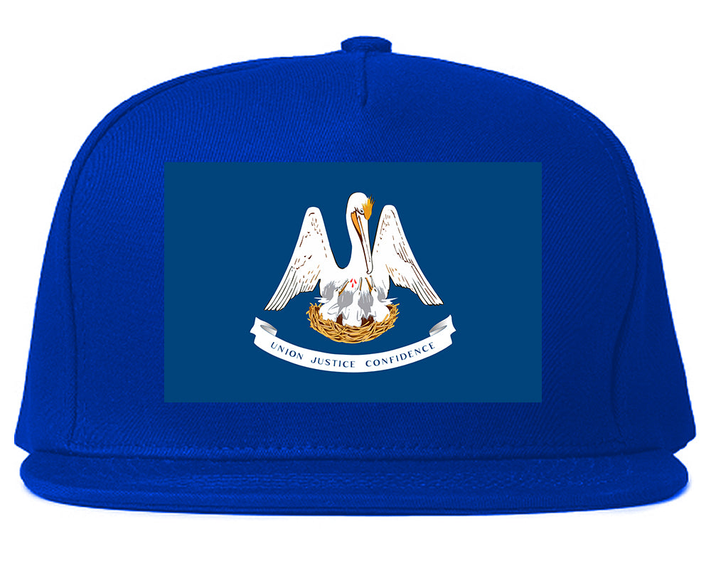 Louisiana State Flag LA Chest Mens Snapback Hat Royal Blue