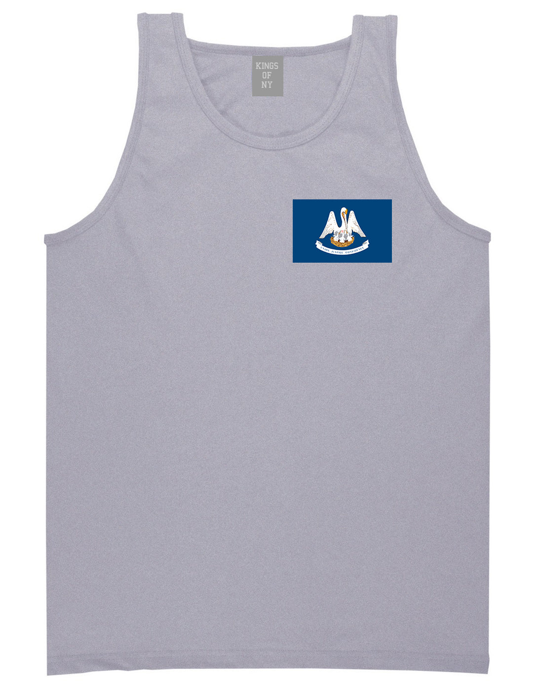 Louisiana State Flag LA Chest Mens Tank Top T-Shirt Grey