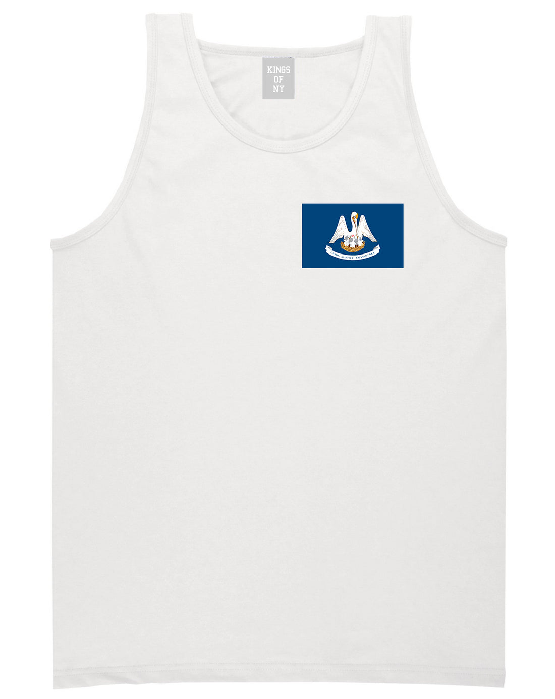 Louisiana State Flag LA Chest Mens Tank Top T-Shirt White