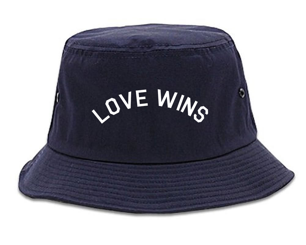 Love Wins Rose Mens Bucket Hat Navy Blue