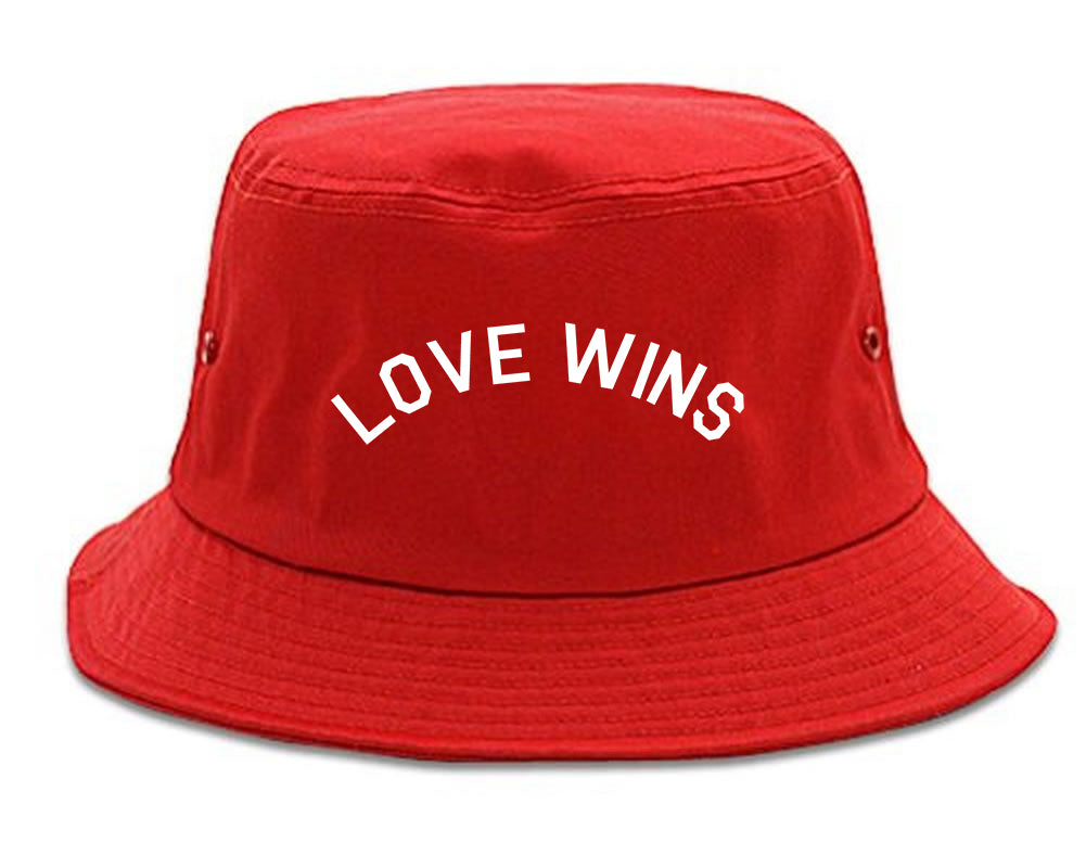 Love Wins Rose Mens Bucket Hat Red